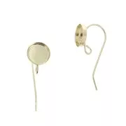 Round earwires for 8 mm cabochon - open ring - Gold Filled x2