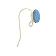 Round earwires for 8 mm cabochon - open ring - Gold Filled x2