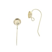 Round earwires for 6 mm cabochon - open ring - Gold Filled x2|raw }}