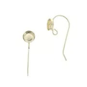 Round earwires for 6 mm cabochon - open ring - Gold Filled x2