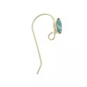 Round earwires for 6 mm cabochon - open ring - Gold Filled x2