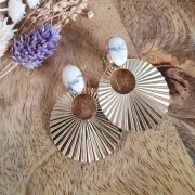 Round earwires for 6 mm cabochon - open ring - Gold Filled x2