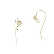 Round earwires for 4 mm cabochon - open ring - Gold Filled x2