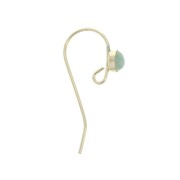 Round earwires for 4 mm cabochon - open ring - Gold Filled x2