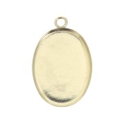 Oval pendant for 18x13mm flat back cabochon - Gold filled x1