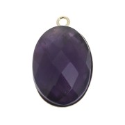 Oval pendant for 18x13mm flat back cabochon - Gold filled x1