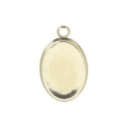 Oval pendant for 14x10mm flat back cabochon - Gold filled x1|raw }}
