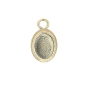 Oval pendant for 8x6mm flat back cabochon - Gold filled x1|raw }}