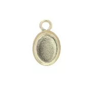 Oval pendant for 8x6mm flat back cabochon - Gold filled x1