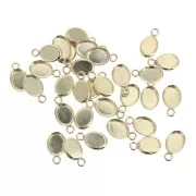 Oval pendant for 8x6mm flat back cabochon - Gold filled x1