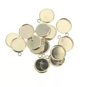 Round pendant for 12mm flat back cabochon - Gold filled x1