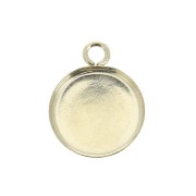 Round pendant for 10mm flat back cabochon - Gold filled x1