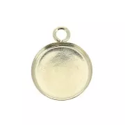 Round pendant for 10mm flat back cabochon - Gold filled x1