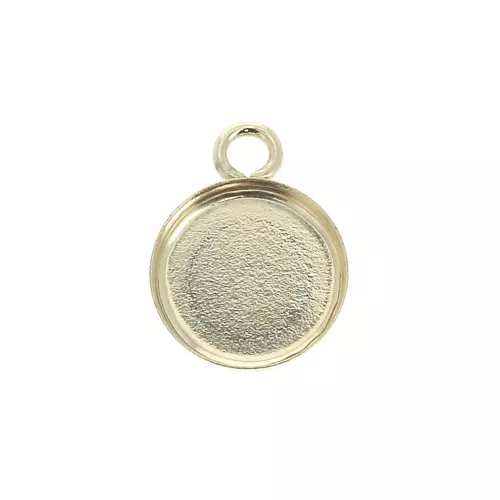 Round pendant for 8mm flat back cabochon - Gold filled x1