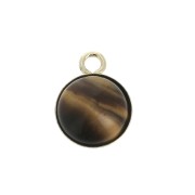 Round pendant for 8mm flat back cabochon - Gold filled x1