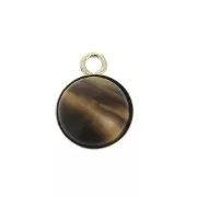 Round pendant for 8mm flat back cabochon - Gold filled x1