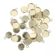 Round pendant for 8mm flat back cabochon - Gold filled x1