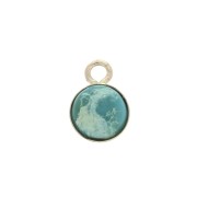 Round pendant for 6mm flat back cabochon - Gold filled x1