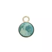 Round pendant for 6mm flat back cabochon - Gold filled x1