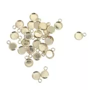 Round pendant for 6mm flat back cabochon - Gold filled x1