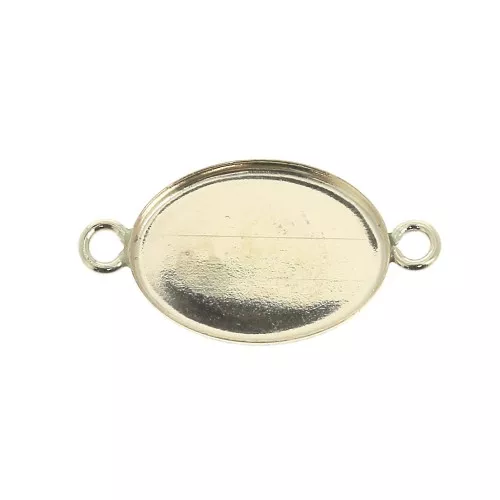 Oval setting spacer for 14x10mm flat back cabochon - Gold filled x1