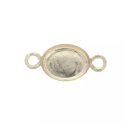Oval setting spacer for 8x6mm flat back cabochon - Gold filled x1
