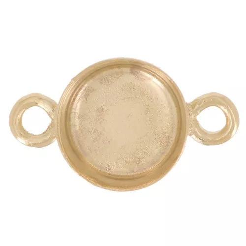 Round setting spacer for 4mm flat back cabochon - Gold filled x1