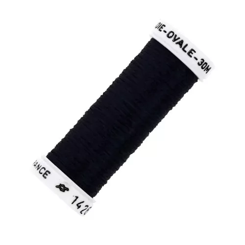 Oval silk embroidery thread for traditional embroidery - Black (4106) x30m