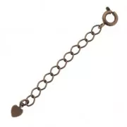 Old copper tone springing clasp 7mm + extension chain
