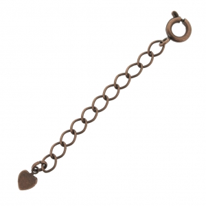 Old copper tone springing clasp 7mm + extension chain