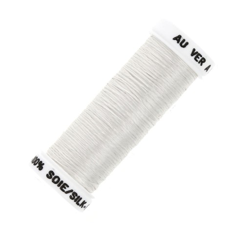 Oval silk embroidery thread for traditional embroidery - White (4098) x30m