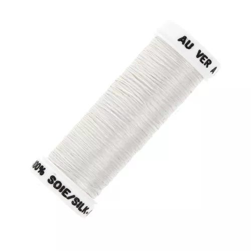 Oval silk embroidery thread for traditional embroidery - White (4098) x30m