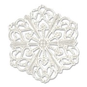 Filigree hexagon finding 2,7x2,7 cm Silver tone x1|raw }}