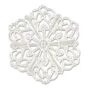 Filigree hexagon finding 2,7x2,7 cm Silver tone x1