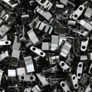 5x2.3x1.9mm Miyuki Half Tila Beads HTL-55036 - Black Full Chrome x10g|raw }}