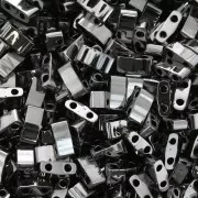 5x2.3x1.9mm Miyuki Half Tila Beads HTL-55036 - Black Full Chrome x10g