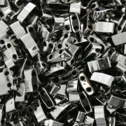 5x2.3x1.9mm Miyuki Half Tila Beads HTL-55097 - Black Argentic Full x10g