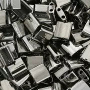 5x5x1.9mm Miyuki Tila Beads TL-55097 - Black Argentic Full x10g