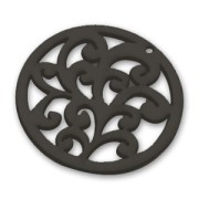 Baroque pendant 50mm Black wood x1|raw }}