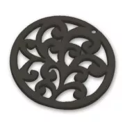Baroque pendant 50mm Black wood x1