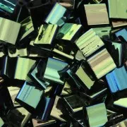 5x5x1.9mm Miyuki Tila Beads TL-55098 - Black Blue Star Full x10g