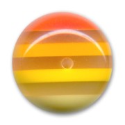 Flat round bead 20mm Layered Yellow x1