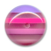 Flat round bead 14mm Layered Pink x1