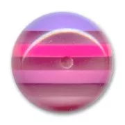 Flat round bead 14mm Layered Pink x1