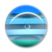 Flat round bead 14mm Layered Blue x1|raw }}