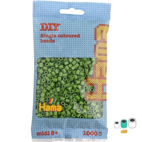 5mm Hama MIDI beads - Olive green (n°84) x1000