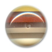 Flat round bead 14mm Layered Brown x1|raw }}