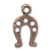 Horseshoe charm 14mm Old copper-tone x1|raw }}