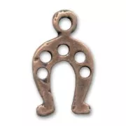 Horseshoe charm 14mm Old copper-tone x1