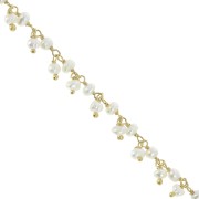 6.5mm 925 Sterling Silver Chain with freshwater pearls  - Fine Gold Plated x20cm|raw }}